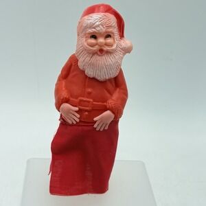 Rare Vintage Naughty! Santa Claus 7" Plastic Push Down Head Reveal Christmas Toy